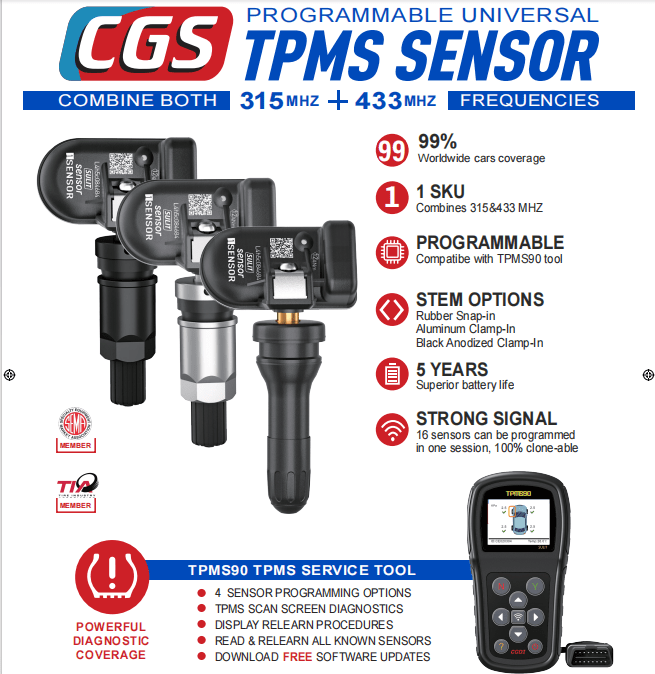 Black Metal TPMS Sensor Starter Kit - 315 /433 MHz - Maventech